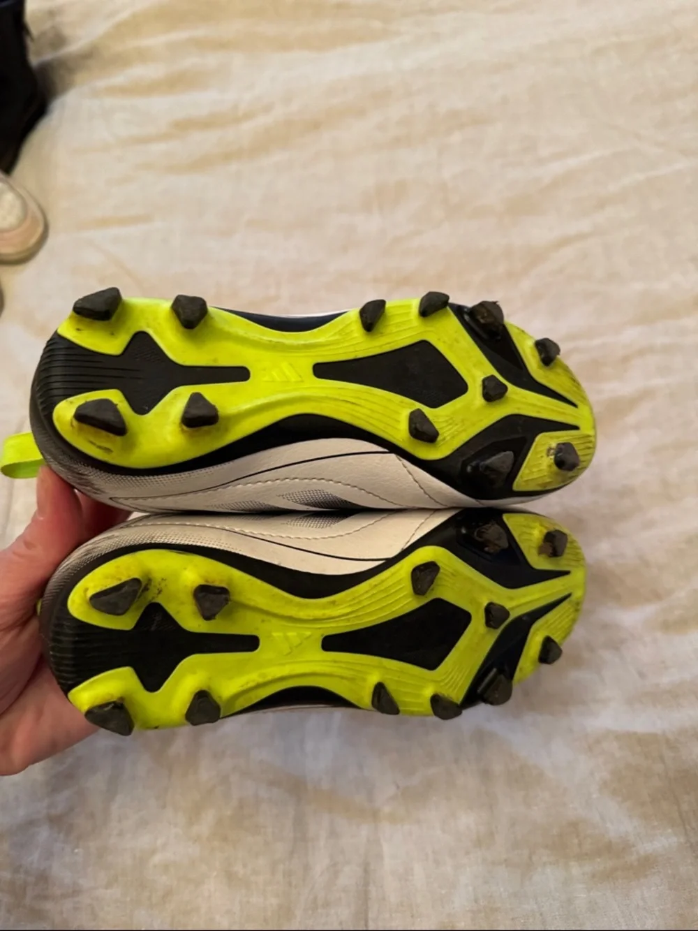 adidas Goletto Kids White and Neon Green Slip-On Soccer Cleats - Picture 10 of 10